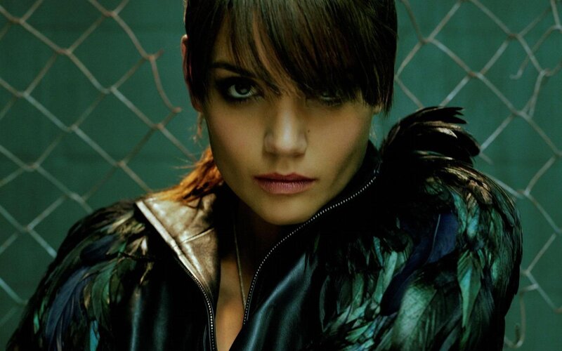 Woman with Feathered Jacket — Black, Serious