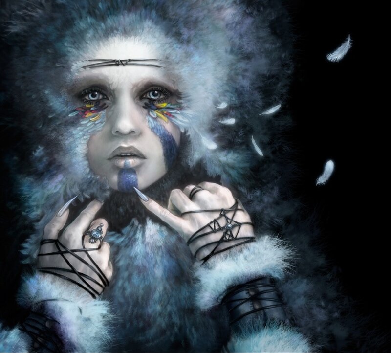 Woman with Feathered Makeup