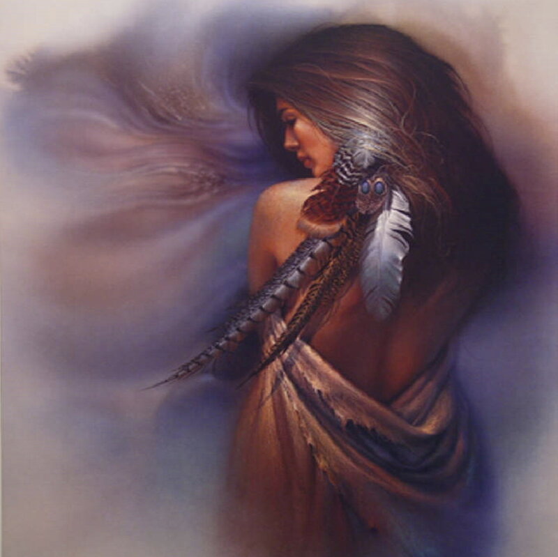 Woman with Feathers — Brown