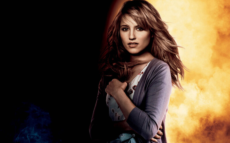 woman with fiery background
