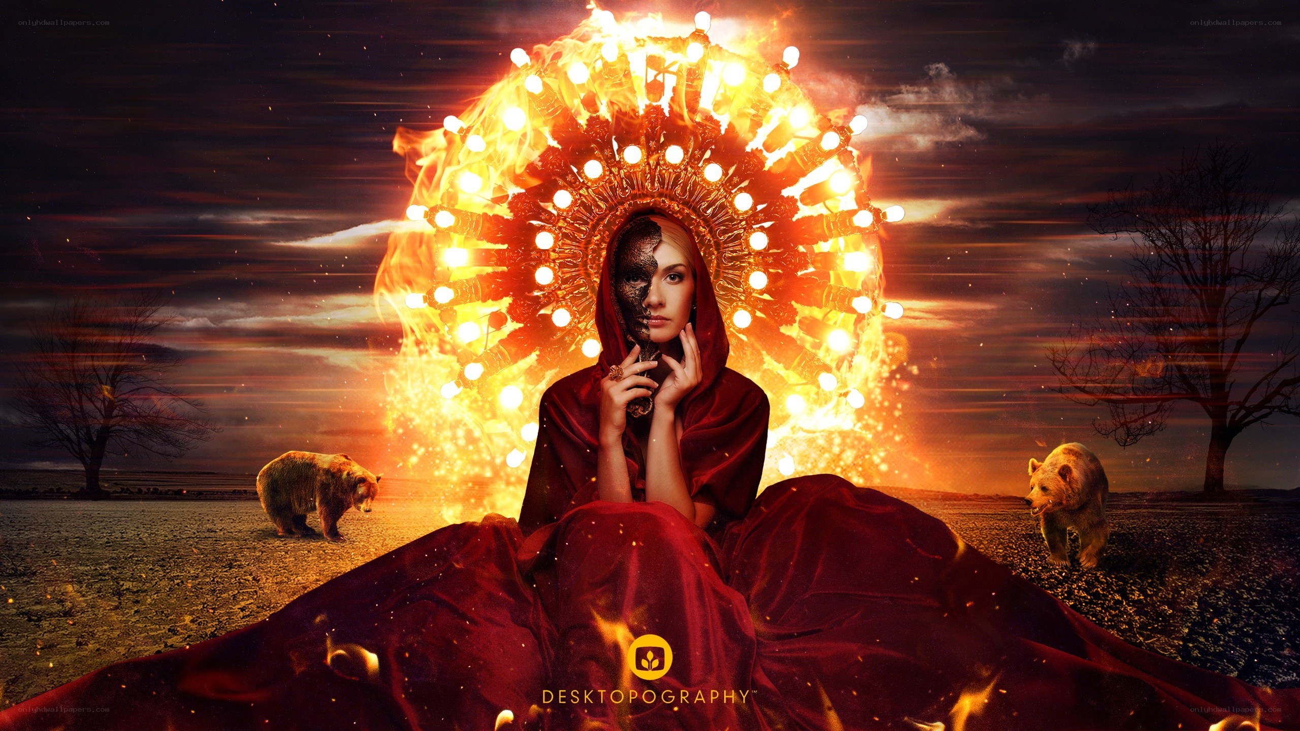 woman with fiery crown