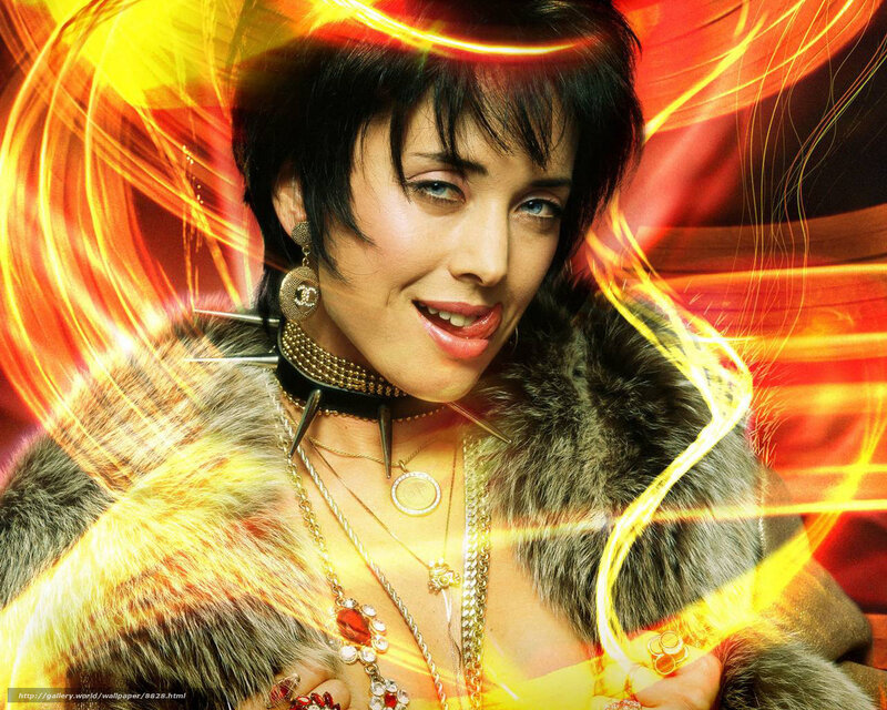Woman with fiery energy aura