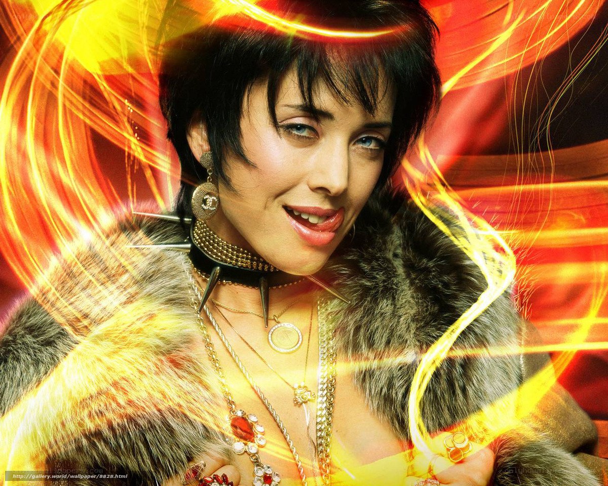Woman with fiery energy aura