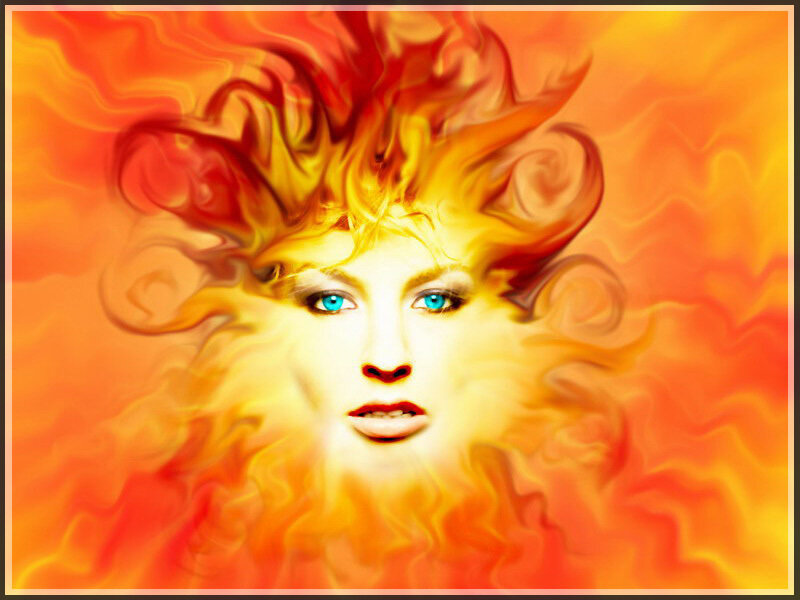 Woman with Fiery Hair — Orange, Dramatic