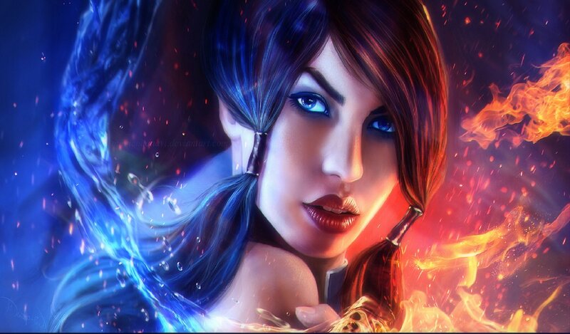 Woman with Fire and Water