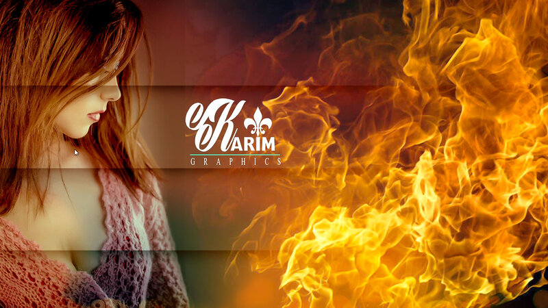 Woman with Fire Background — Orange