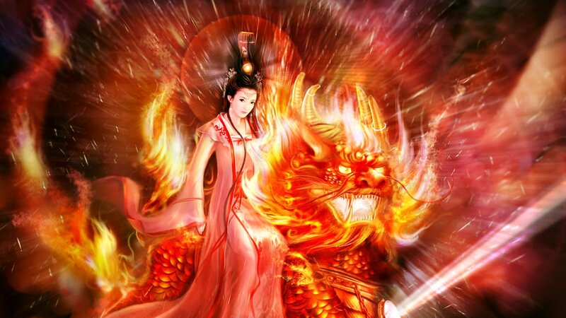 Woman with Fire Dragon