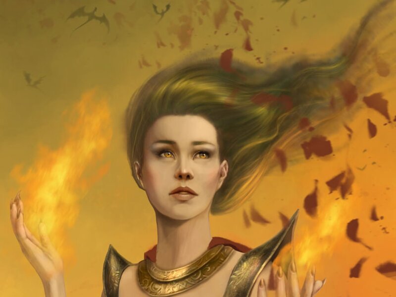 Woman with Fire Magic — Yellow