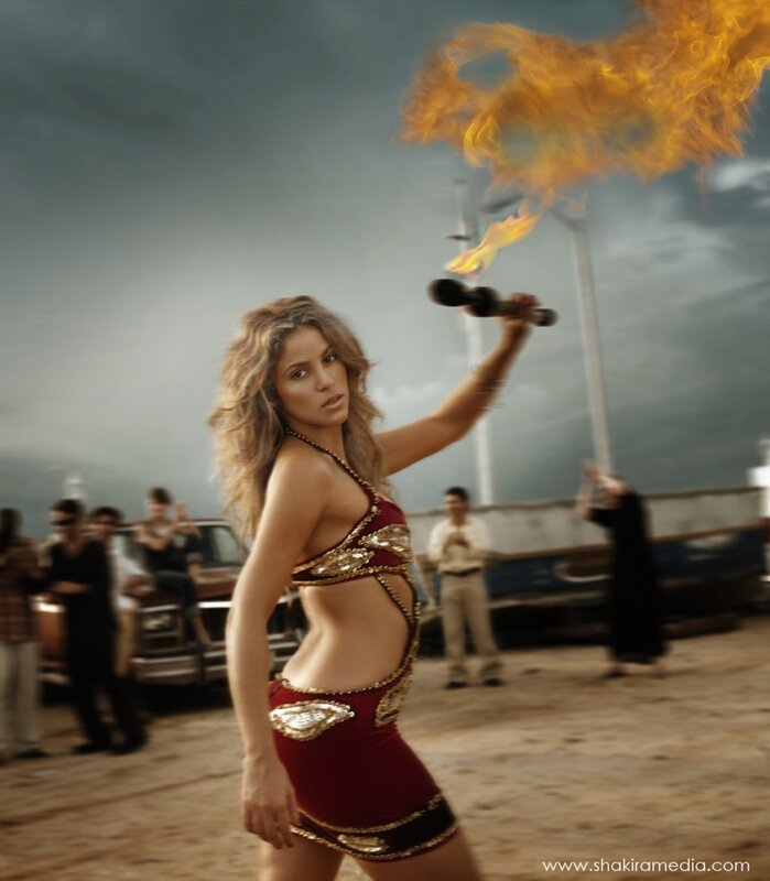 Woman with fire torch