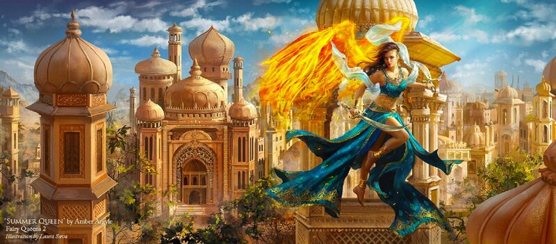 Woman with Fire Wings — Blue