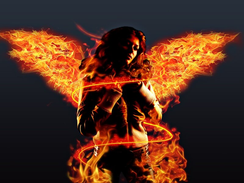 Woman with Fire Wings — Orange