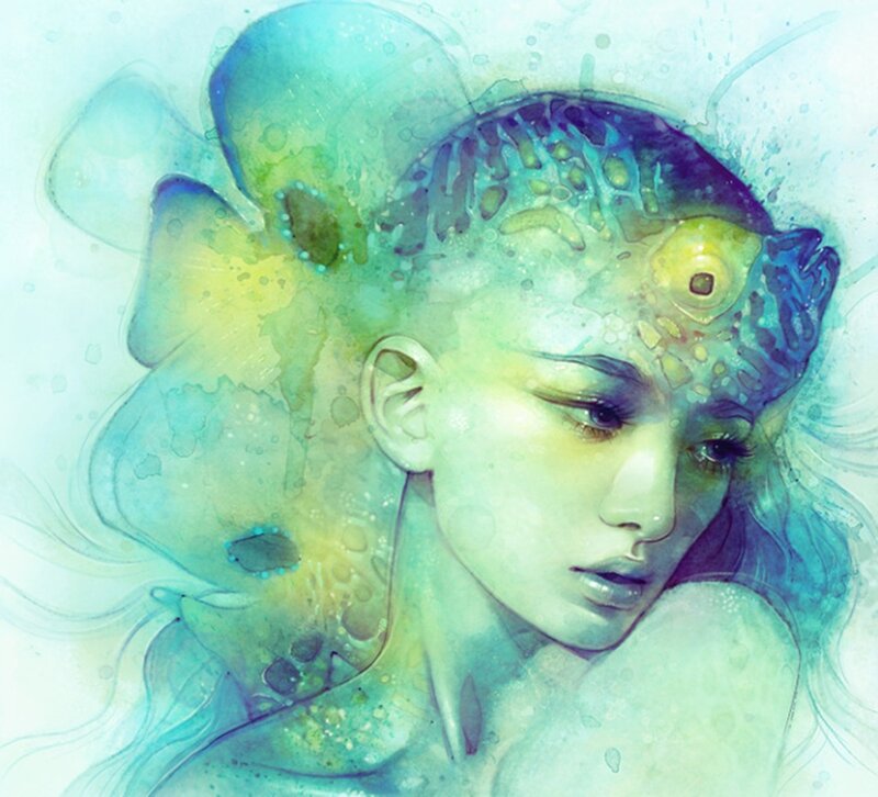 Woman with Fish Head