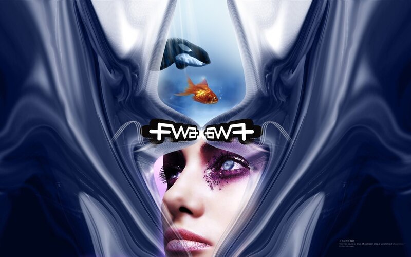 woman with fish in her head