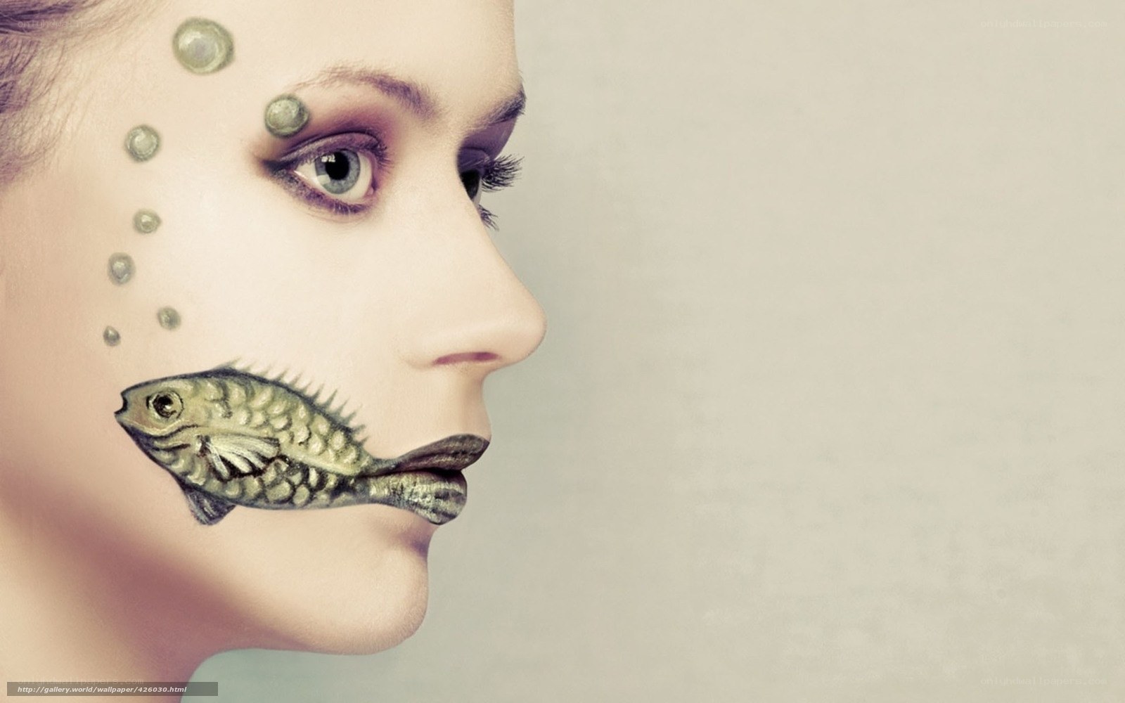 woman with fish makeup