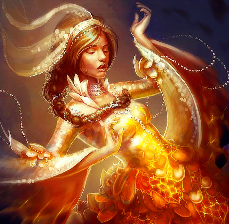 Woman with Fish Tail — Gold