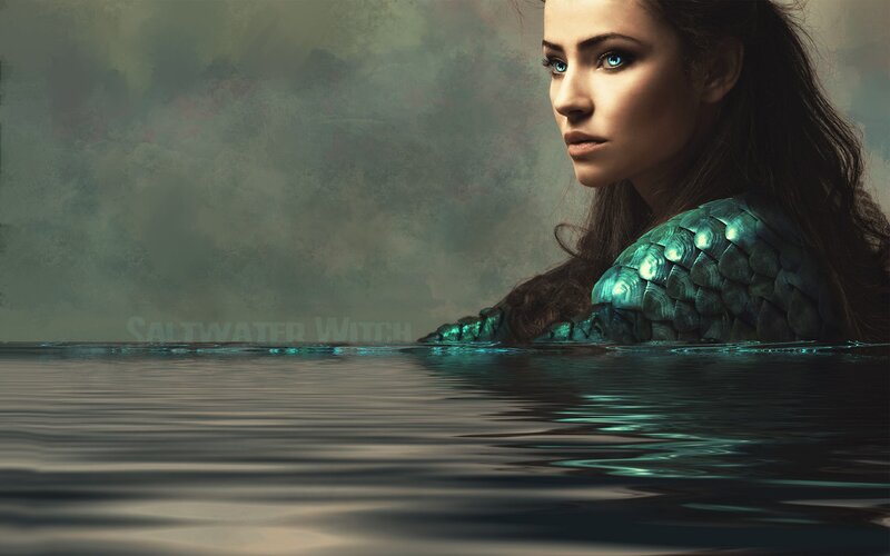 Woman with Fish Tail — Teal