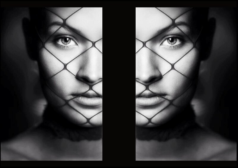 Woman with Fishnet Veil — Black