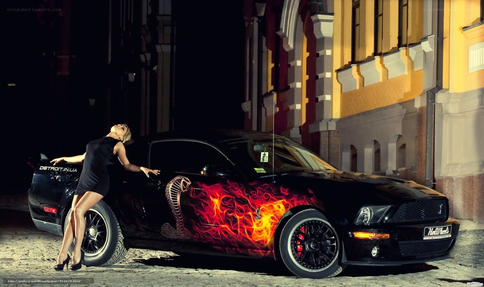 woman with flame car