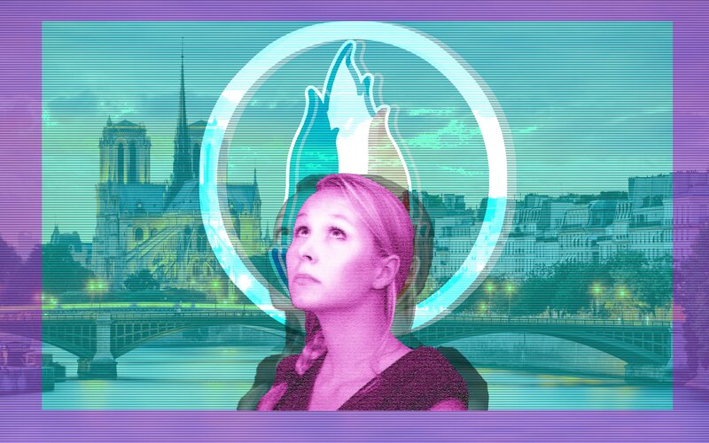 Woman with Flame Symbol