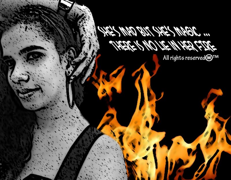 Woman with Flames — Black