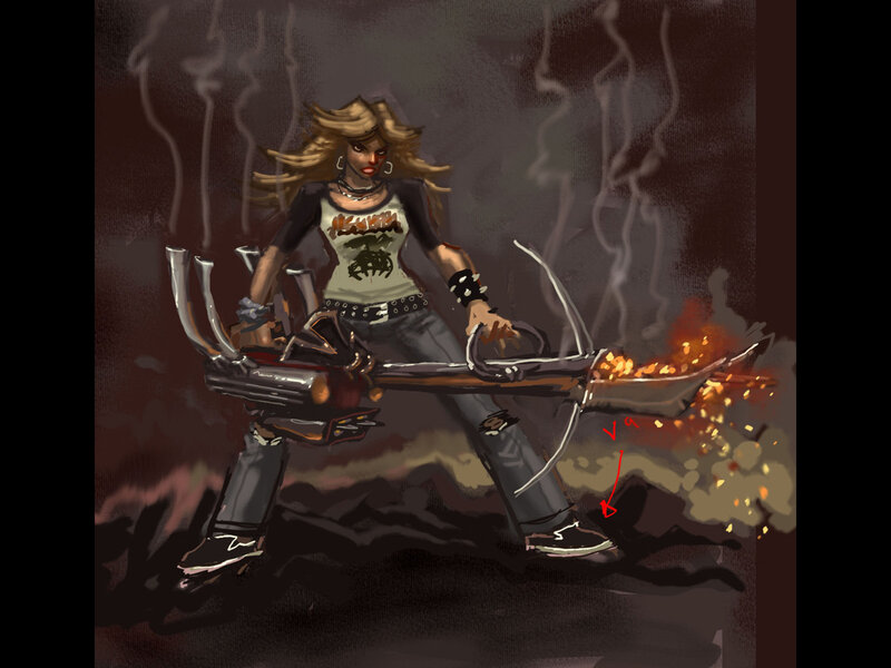 Woman with Flamethrower — Black
