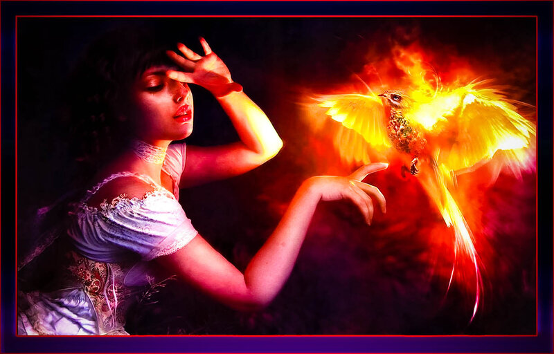 Woman with Flaming Bird