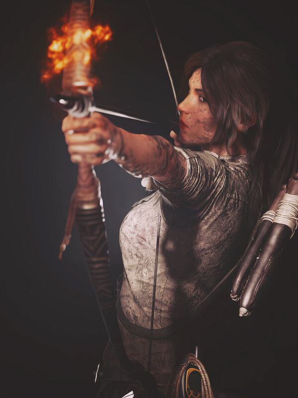 Woman with Flaming Bow — Brown