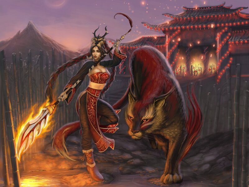 Woman with Flaming Weapon