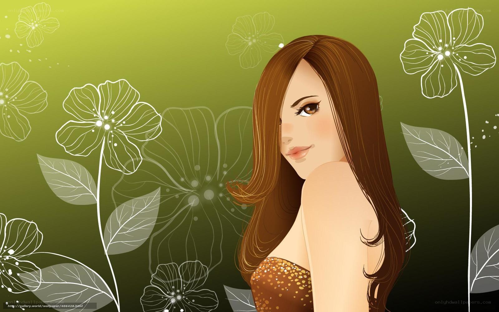 woman with floral background