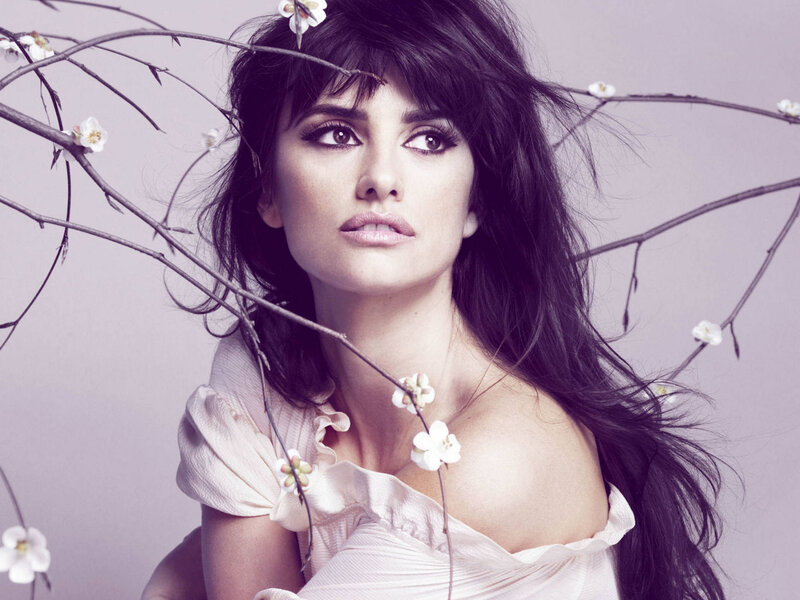 woman with floral branches