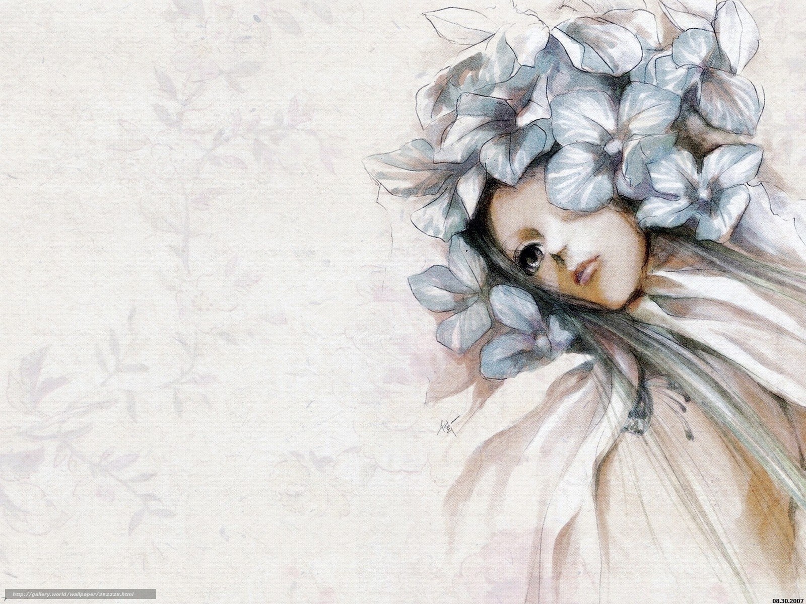 woman with floral crown