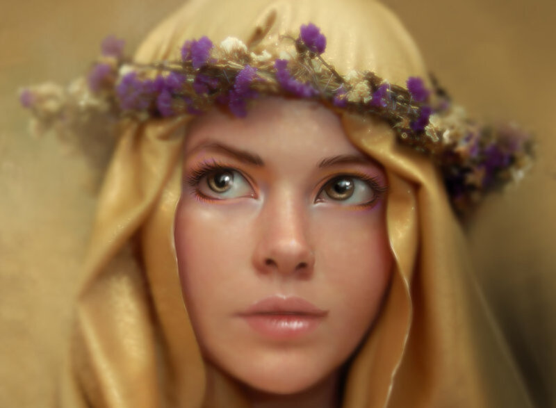 woman with floral crown