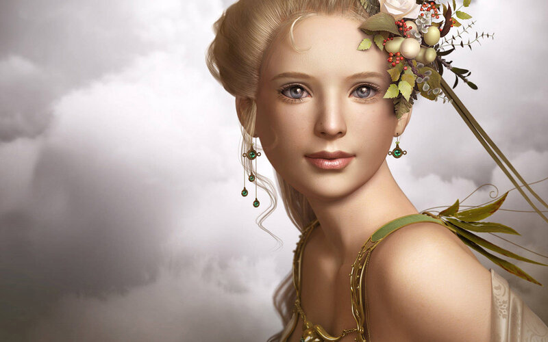 woman with floral crown