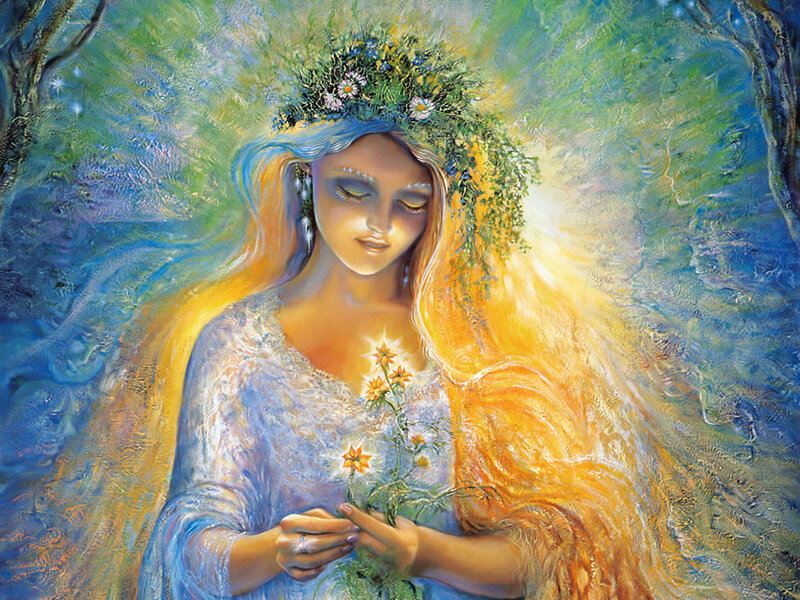 woman with floral crown