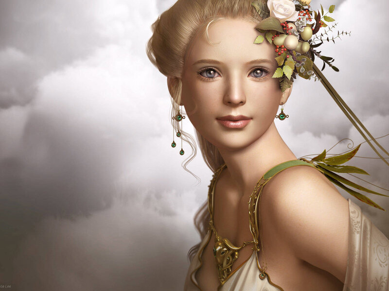 woman with floral crown