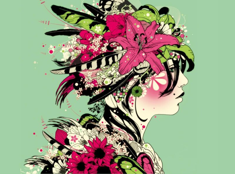 woman with floral crown