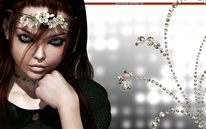 woman with floral crown