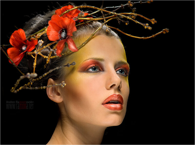 woman with floral crown