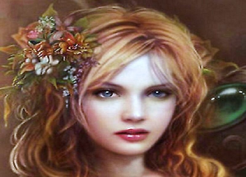 woman with floral crown