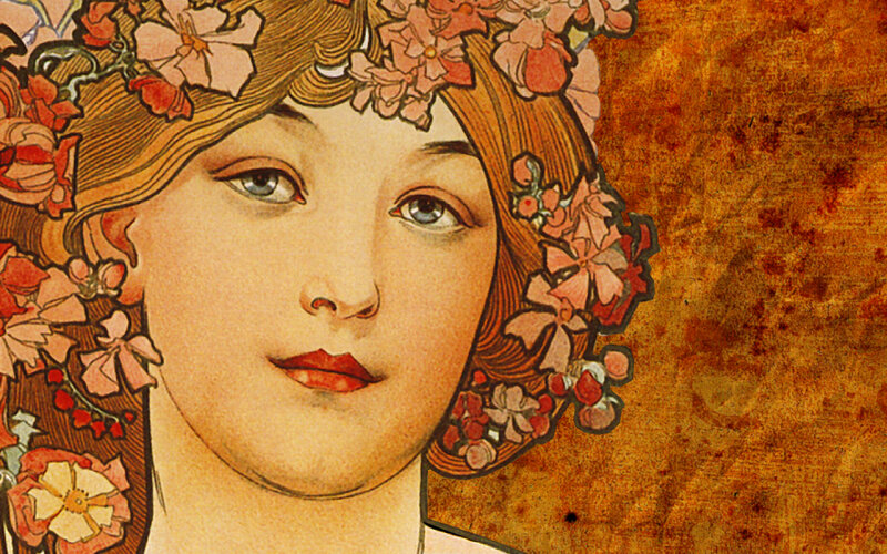 woman with floral crown
