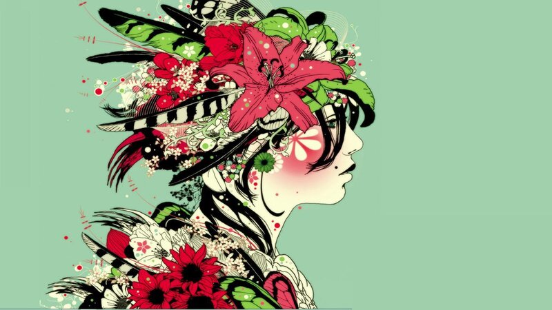 woman with floral crown