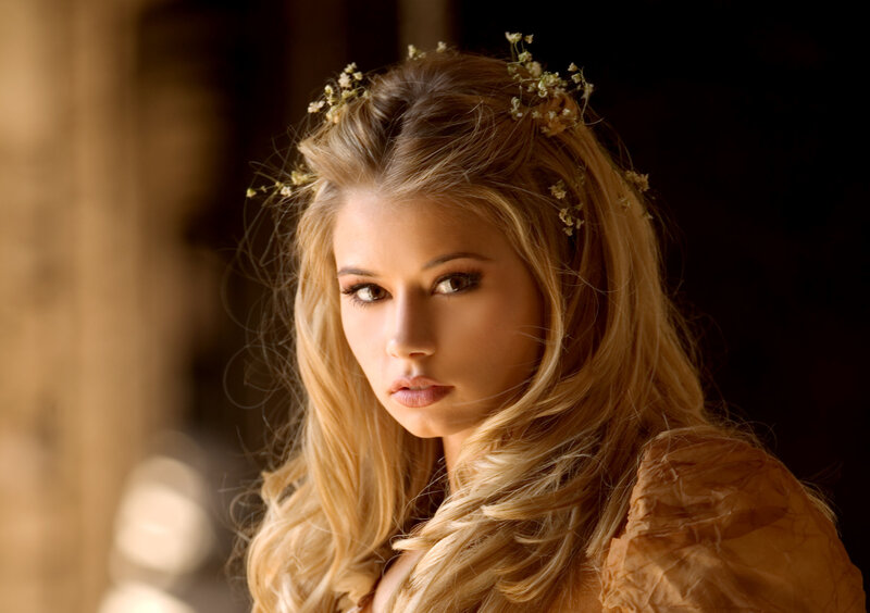 woman with floral crown