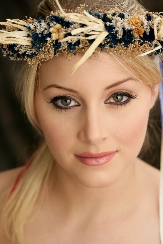 woman with floral crown