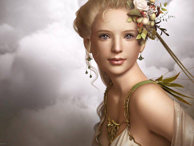 woman with floral crown