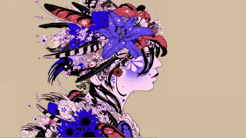 woman with floral crown