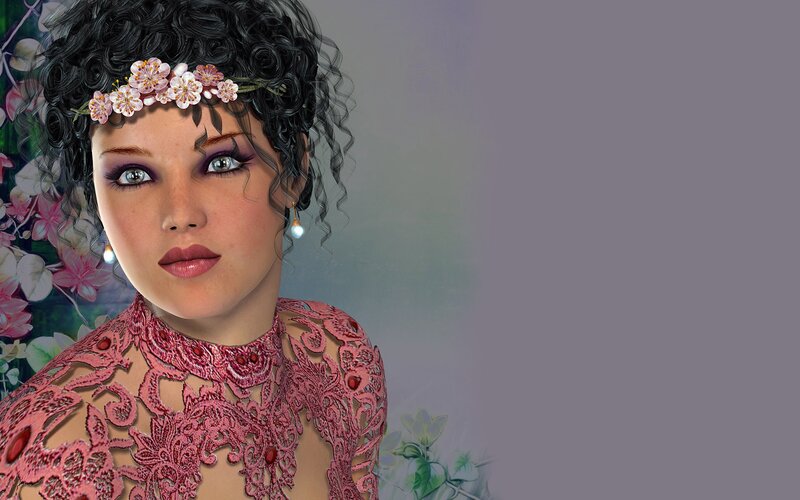 woman with floral crown