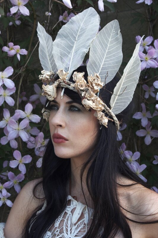woman with floral crown