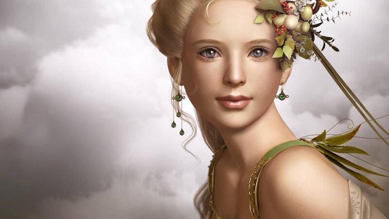 woman with floral crown
