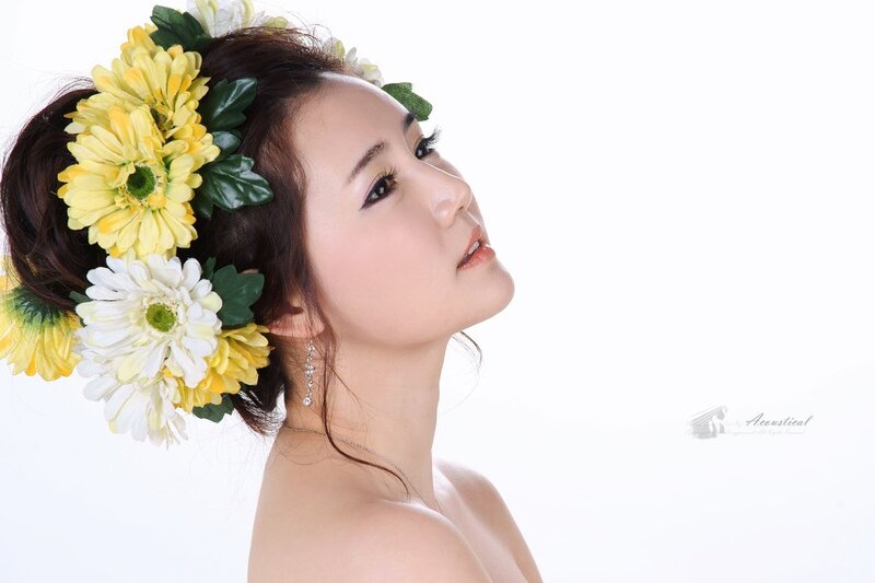 woman with floral crown