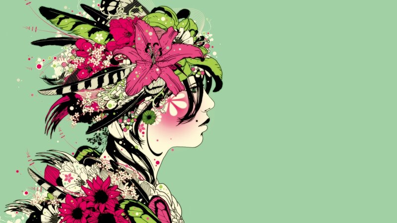 woman with floral crown